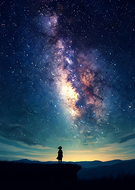 Child Gazing at the Milky Way