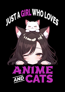Anime Girl Loves Cats