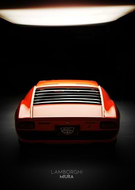 Lamborghini Miura Rear View Poster