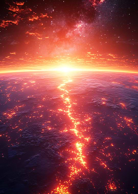 Fiery Planet from Space