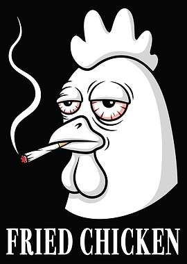 Cartoon Chicken Smoking a Cigarette