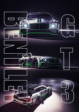 Bentley GT3 Racing Car Collage