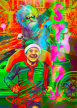 Psychedelic Christmas Santa and Elf