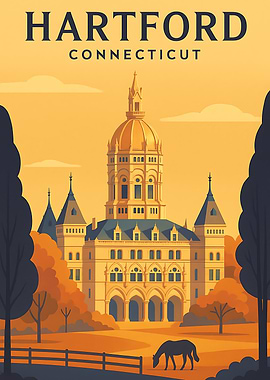 Hartford Connecticut Travel Poster