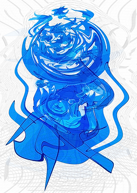 Abstract Blue and White Swirls SAID10