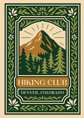 Hiking Club Denver Colorado Poster