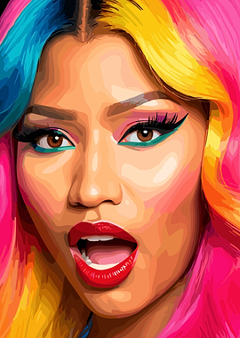 Nicki Minaj Colorful Portrait