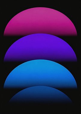 Retro Synthwave Minimalist Abstract Art - Neon Horizon Layers