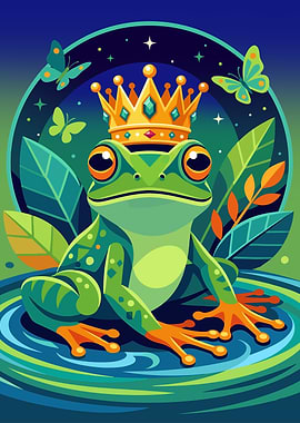 Frog King Illustration