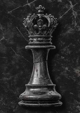 Dark King Chess Piece on Marble