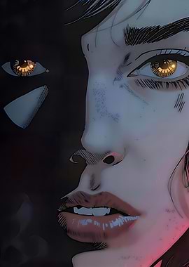 Woman's Face in Shadow and Light