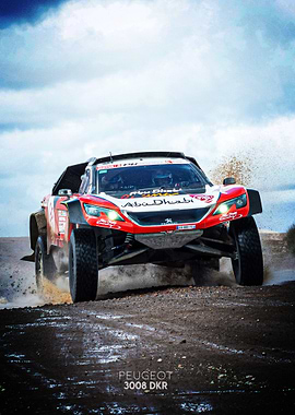 Peugeot 3008 DKR Rally Car Poster