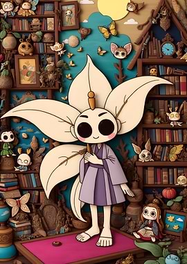 Cute Character with Flower Petal Head