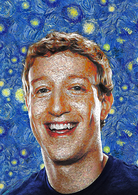 Mark Zuckerberg Starry Night Portrait