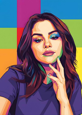 Selena Gomez Pop Art Portrait