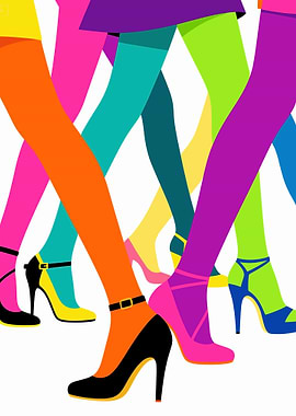 Colorful Legs and Heels Illustration