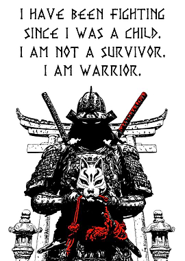 Samurai Warrior with Kitsune Mask