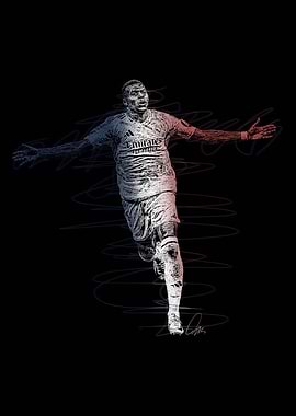 Soccer Player Celebration Line Art