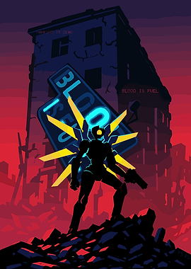 Robot in Dystopian Cityscape