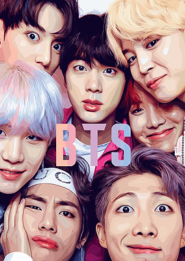 BTS Group Portrait Digital Art