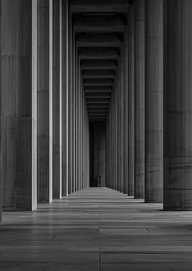 Monochrome Pillars Perspective
