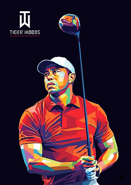 Tiger Woods Colorful Portrait
