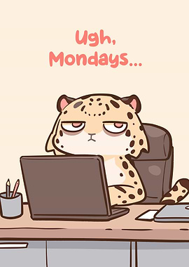 Ugh, Mondays... Leopard at Desk