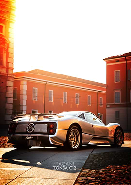 Pagani Zonda C12 in Cityscape Posster