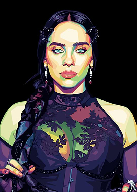 Billie Eilish Pop Art Portrait