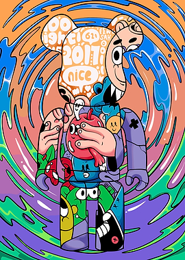 Colorful Bearbrick-Inspired Character Art