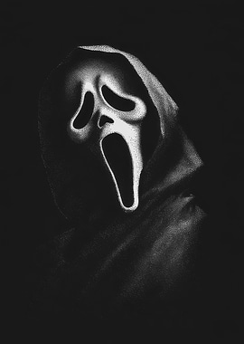 Scream Mask Black and White