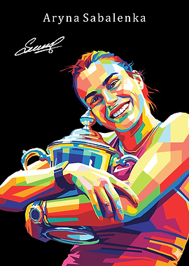 Aryna Sabalenka Colorful Pop Art Portrait