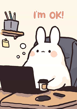 Bunny Working From Home