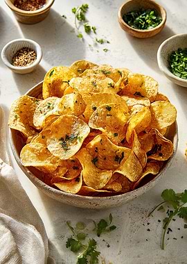 Bowl of Herb-Seasoned Potato Chips
