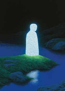 Glowing Figure on Island