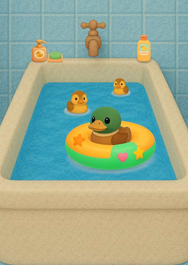 Duckies in a bathtub