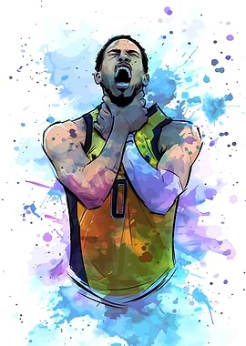 Basketball Player Watercolor Art