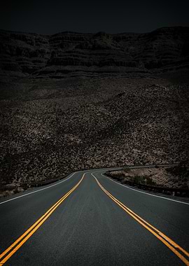 Desert Road Landscape In Arizona