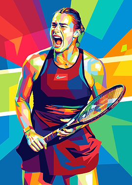 Tennis Player Pop Art Illustration