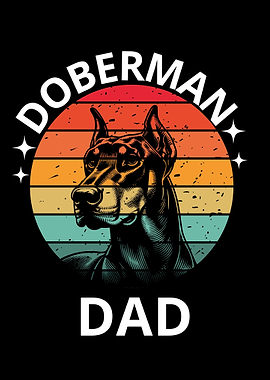 Doberman Dad Retro Style Graphic