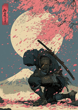 Samurai Under Cherry Blossoms