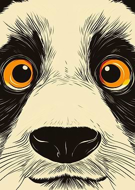 Close-up Panda Face Illustration