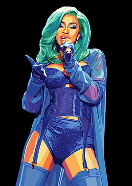 Cardi B Digital Art Portrait