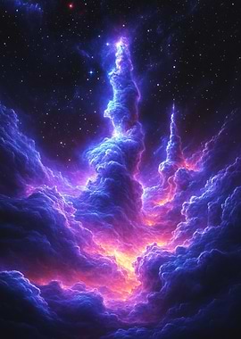 Nebula Cloudscape with Stars