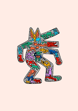 Abstract Figure with Animal Motifs