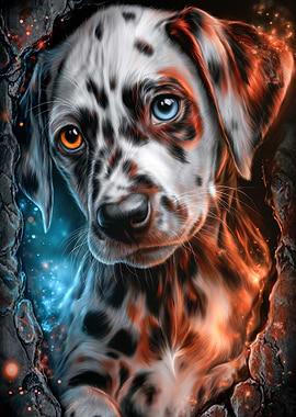Cute Fantasy Dalmatian Dog