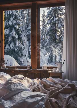 Cozy Winter Cabin View