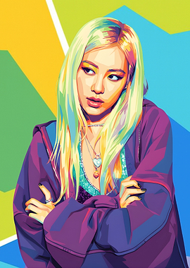 Rose from Blackpink Pop Art Portrait