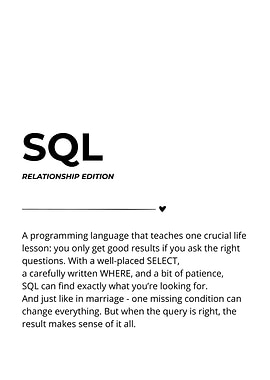 SQL Relationship Edition | Funny Wedding Gift for Programmers