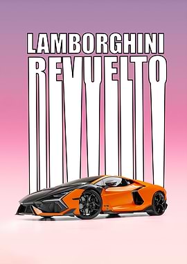 Lamborghini Revuelto Orange Car Poster